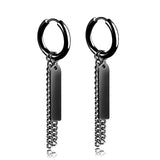 New Popular 1Pair Stainless Steel Ear Stud/Ear Clip Dangle Earrings For Men/Women Punk Black Piercing Fake Earrings Jewelry Gift daiiibabyyy