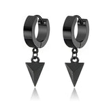 New Popular 1Pair Stainless Steel Ear Stud/Ear Clip Dangle Earrings For Men/Women Punk Black Piercing Fake Earrings Jewelry Gift daiiibabyyy