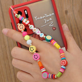 HangZhi 2021 New Acrylic Smile Flower Beads Chain for Mobile Phone Anti-lost Cord Strap Wristband Bracelet Multi-use Lanyard daiiibabyyy