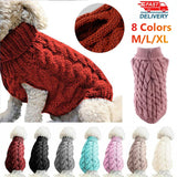 Winter Pet Dog Clothes Knitted Sweater Turtleneck Suit Jersey Cardigan Vest Clothing for Small York Dog Chihuahua French Bulldog daiiibabyyy
