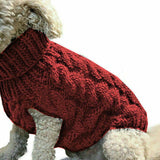 Winter Pet Dog Clothes Knitted Sweater Turtleneck Suit Jersey Cardigan Vest Clothing for Small York Dog Chihuahua French Bulldog daiiibabyyy
