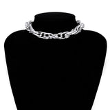 Cute Simple Chain Link Lock Necklace Pendant Women Silver Color Fashion Goth Jewelry Party Punk Maxi Collier Long Necklace Gift daiiibabyyy