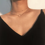 SUMENG New Arrival 2021 Fashion Modern Choker Necklace Two Layers Round Necklaces Gold Color Necklace Choker Jewelry For Women daiiibabyyy