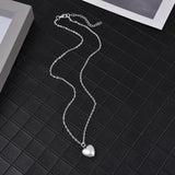 SUMENG New Arrival 2021 Fashion Sweet Girls Elegant Pearl Heart Pearl Necklace For Women Students Party Choker Jewelry Gifts daiiibabyyy