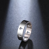 Stainless Steel Couple Cross Rings Silver Color Supernatural Engagement Wedding Gifts For Men Women Finger Ring Chic Jewelry