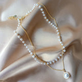 SUMENG 2021 New Fashion Kpop Pearl Choker Necklace Cute Double Layer Chain Pendant For Women Jewelry Girl Gift daiiibabyyy