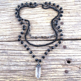 Free Shipping Fashion Bohemian Jewelry 3 Layer Crystal Rosary Link & Chain Pendant Necklaces For Women daiiibabyyy