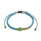 Turkish Lucky Evil Eye Bracelets Blue Evil Eye Bead Bracelet Men Women Handmade Lucky Jewelry Charm Bracelet Female daiiibabyyy
