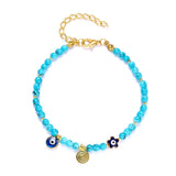 Turkish Lucky Evil Eye Bracelets Blue Evil Eye Bead Bracelet Men Women Handmade Lucky Jewelry Charm Bracelet Female daiiibabyyy