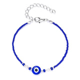 Turkish Lucky Evil Eye Bracelets Blue Evil Eye Bead Bracelet Men Women Handmade Lucky Jewelry Charm Bracelet Female daiiibabyyy