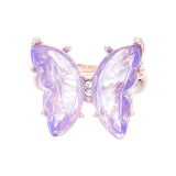 New Butterfly Ring Purple Fashion Popular Temperament Sweet Romantic Female Jewelry Girl Wedding Gift daiiibabyyy
