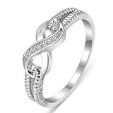 Fashion Cz Infinity Endless Love Claddagh 8 Shape Rings for Women Plata/argento Filled Jewelry Anel Feminino daiiibabyyy