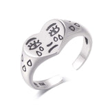 Vintage Ring Crying Heart Rings for Women Classic Irregular Trendy Rings New Korean Personality Jewelry Simple Temperament Gifts daiiibabyyy