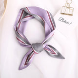 Sweet Love Print Women Small Silk Scarf Handle Bag Ribbons Female Head Scarves Sharp angle Green  90*10cm daiiibabyyy