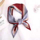 Sweet Love Print Women Small Silk Scarf Handle Bag Ribbons Female Head Scarves Sharp angle Green  90*10cm daiiibabyyy