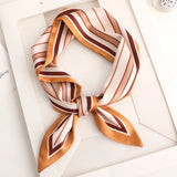 Sweet Love Print Women Small Silk Scarf Handle Bag Ribbons Female Head Scarves Sharp angle Green  90*10cm daiiibabyyy
