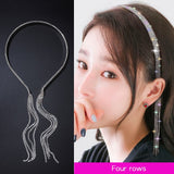 Bling Bling Rhinestone Hairbands for Women Long Tassel Bow Bands Korean Designer Headband Wedding Hair Band Accessories Gifts daiiibabyyy