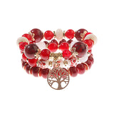 Retro Style 4 Pcs/Lot Bracelet Set  Color Natural Stone Beaded Resin Pendant Chain Decoration Pulseras Jewelry For Girls Schmuck daiiibabyyy