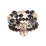 Retro Style 4 Pcs/Lot Bracelet Set  Color Natural Stone Beaded Resin Pendant Chain Decoration Pulseras Jewelry For Girls Schmuck daiiibabyyy