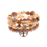 Retro Style 4 Pcs/Lot Bracelet Set  Color Natural Stone Beaded Resin Pendant Chain Decoration Pulseras Jewelry For Girls Schmuck daiiibabyyy