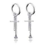 New Punk Stainless Steel Chain Hoop Earrings For Women Men 2021 Trendy Goth Pop Hip Hop Pendants Ear Jewelry Accessories Earring daiiibabyyy