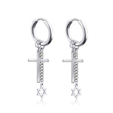 New Punk Stainless Steel Chain Hoop Earrings For Women Men 2021 Trendy Goth Pop Hip Hop Pendants Ear Jewelry Accessories Earring daiiibabyyy