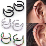 2 Pcs/set Punk Simple Ear Clip Cuff Wrap Earrings For Women Fashion Jewelry Clip-on Earrings Non-piercing Ear Cuff Eardrop daiiibabyyy
