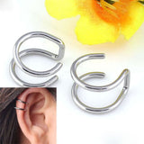 2 Pcs/set Punk Simple Ear Clip Cuff Wrap Earrings For Women Fashion Jewelry Clip-on Earrings Non-piercing Ear Cuff Eardrop daiiibabyyy