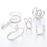 2 Pcs/set Punk Simple Ear Clip Cuff Wrap Earrings For Women Fashion Jewelry Clip-on Earrings Non-piercing Ear Cuff Eardrop daiiibabyyy