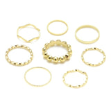 Boho Gold Silver Color Pearl Rings Set For Women Fashion Geometric Twist Hollow Open Ring Joint Finger Rings Charm Jewelry daiiibabyyy
