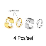 Boho Gold Silver Color Pearl Rings Set For Women Fashion Geometric Twist Hollow Open Ring Joint Finger Rings Charm Jewelry daiiibabyyy