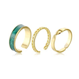 Boho Gold Silver Color Pearl Rings Set For Women Fashion Geometric Twist Hollow Open Ring Joint Finger Rings Charm Jewelry daiiibabyyy