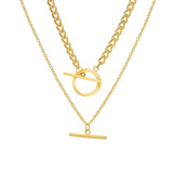 IPARAM Thick Chain Toggle Clasp Gold Necklaces Mixed Linked Circle Necklaces for Women Minimalist Choker Necklace Hot Jewelry daiiibabyyy