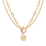 IPARAM Thick Chain Toggle Clasp Gold Necklaces Mixed Linked Circle Necklaces for Women Minimalist Choker Necklace Hot Jewelry daiiibabyyy
