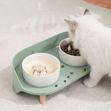 NEW Dog Cat Ceramic Pet Bowl Neck Protect Feeding Pet Bowl Dual Nonslip Water Food Feeder Pet Accessories Durable multiple color