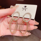 2021 New Fashion Korean Oversized White Pearl Drop Earrings for Women Bohemian Golden Round Zircon Wedding Earrings Jewelry Gift daiiibabyyy