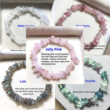 Lucky Reiki Stone Chip Beads Bracelet Natural Crystal Pink Bracelets for Women Men Jewelry Christmas Gift daiiibabyyy