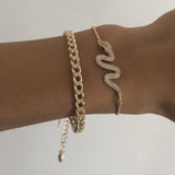 Boho Fashion Multilevel Bracelets For Women New Vintage Geometric Gold Snake Eagle Pharaoh Crystal Butterfly Lock Jewelry Gift