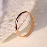 Titanium Steel Rose Gold Anti-allergy Smooth Simple Wedding Couples Rings Bijouterie for Man or Woman Gift daiiibabyyy