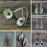 Vintage Ethnic Flower Drop Hanging Earring for Women  Fashion Lovely Ear Pendant Dangle Earrings Jewelry Accessories O5E687