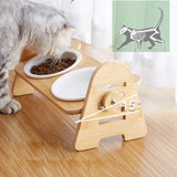 Cat Food And Water Bowl Raised Dog Ceramic Adjustable Elevated Stand Feeder Neck Care Cat Dog Pets Supplies Bowls