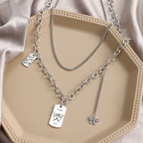 VKME Punk Pearl Chain Necklace For Women Butterfly Dog Tag Heart Pendants Necklaces Women's Neck Chain Jewelry On The Neck daiiibabyyy