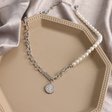 VKME Punk Pearl Chain Necklace For Women Butterfly Dog Tag Heart Pendants Necklaces Women's Neck Chain Jewelry On The Neck daiiibabyyy