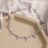 VKME Punk Pearl Chain Necklace For Women Butterfly Dog Tag Heart Pendants Necklaces Women's Neck Chain Jewelry On The Neck daiiibabyyy