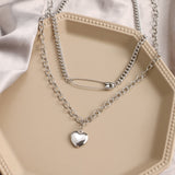 VKME Punk Pearl Chain Necklace For Women Butterfly Dog Tag Heart Pendants Necklaces Women's Neck Chain Jewelry On The Neck daiiibabyyy