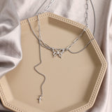 VKME Punk Pearl Chain Necklace For Women Butterfly Dog Tag Heart Pendants Necklaces Women's Neck Chain Jewelry On The Neck daiiibabyyy