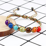 7 Chakra Healing Beaded Bracelet Reiki Prayer Balance Beads Bracelet Handmade Braided Bangles For Women Men Adjustable Jewelry daiiibabyyy