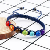 7 Chakra Healing Beaded Bracelet Reiki Prayer Balance Beads Bracelet Handmade Braided Bangles For Women Men Adjustable Jewelry daiiibabyyy
