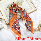 AWAYTR Square Silk scarf 60*60cm Headband hairbands Hair Hoop Accessories For Women Girl Lady Head Neck Satin Scarf Handkerchief daiiibabyyy