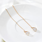 Vintage Gold Color Bar Long Thread Tassel Drop Earrings for Women Glossy Arc Geometric Korean Fashion Jewelry Hanging Pendientes daiiibabyyy